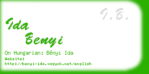 ida benyi business card
