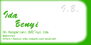 ida benyi business card